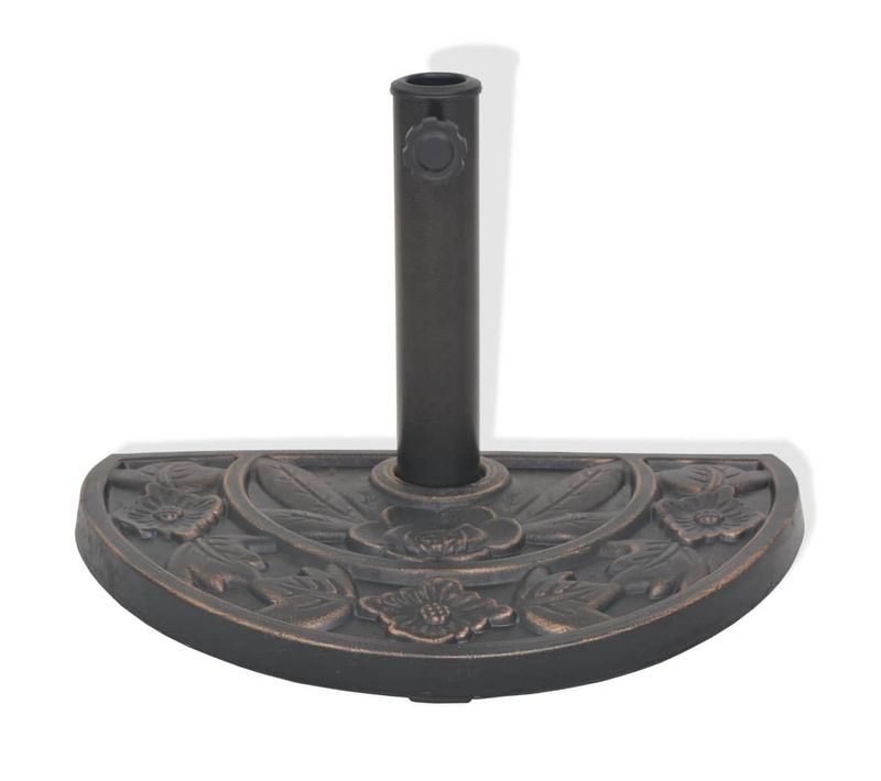 Socle De Parasol En Résine Demi-cercle Bronze 9 Kg