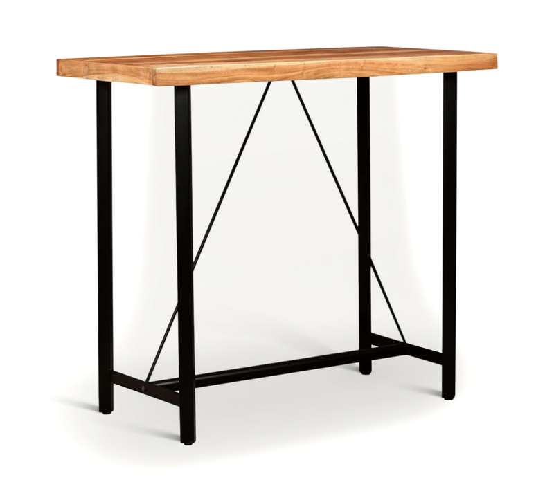 Table De Bar Bois Massif D'acacia 120x60x107 Cm