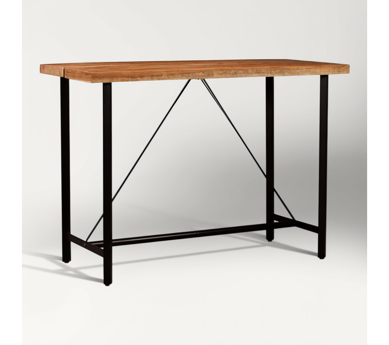 Table De Bar Bois Massif D'acacia 150x70x107 Cm