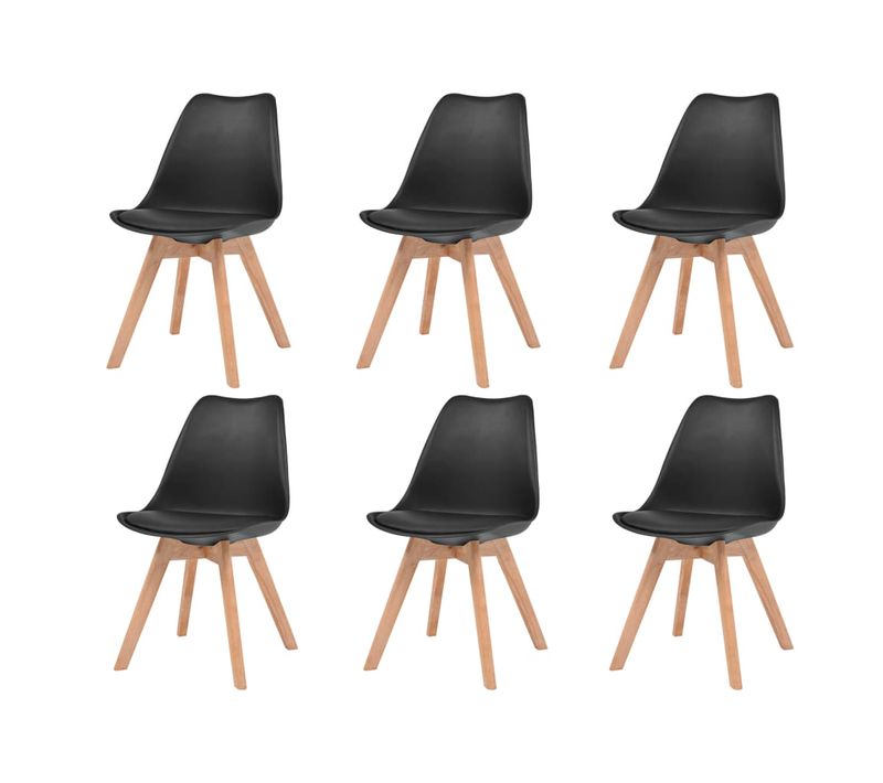 Chaises à Manger Lot De 6 Noir Plastique