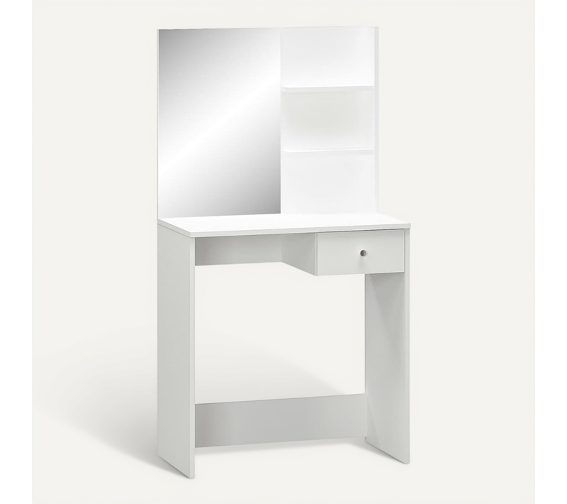 Coiffeuse Bois Contreplaqué 75x40x141cm Blanc