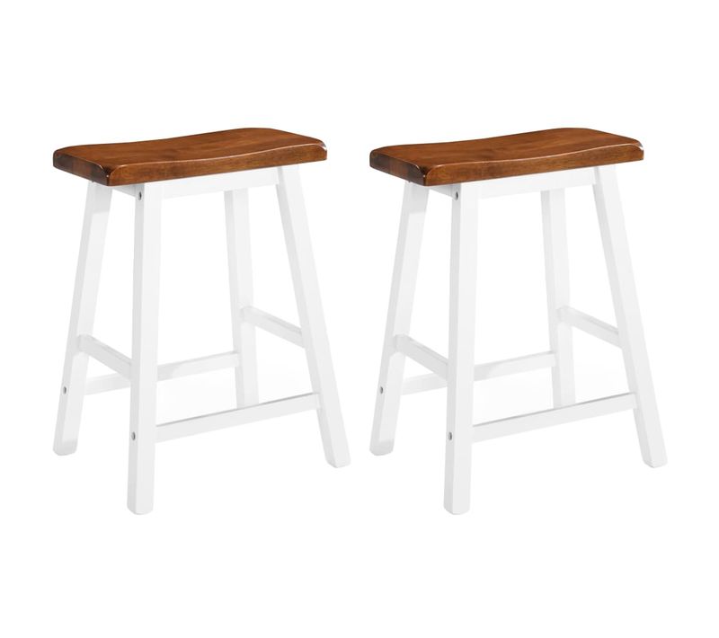 Tabourets De Bar Lot De 2 Bois Massif