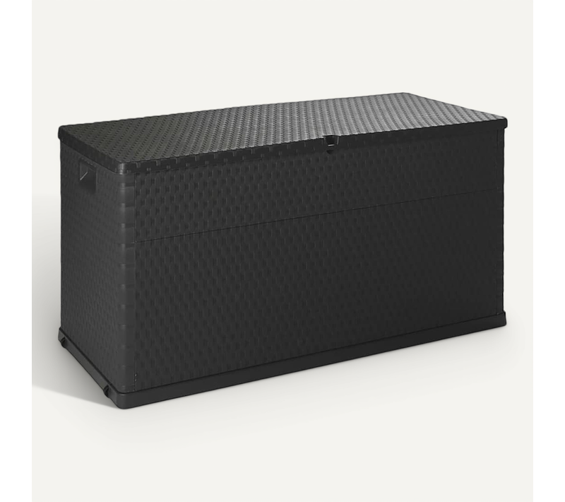 Boîte De Stockage De Jardin Verrouillable Anthracite 120x56x63 Cm Pp Rotin Coffre Terrasse