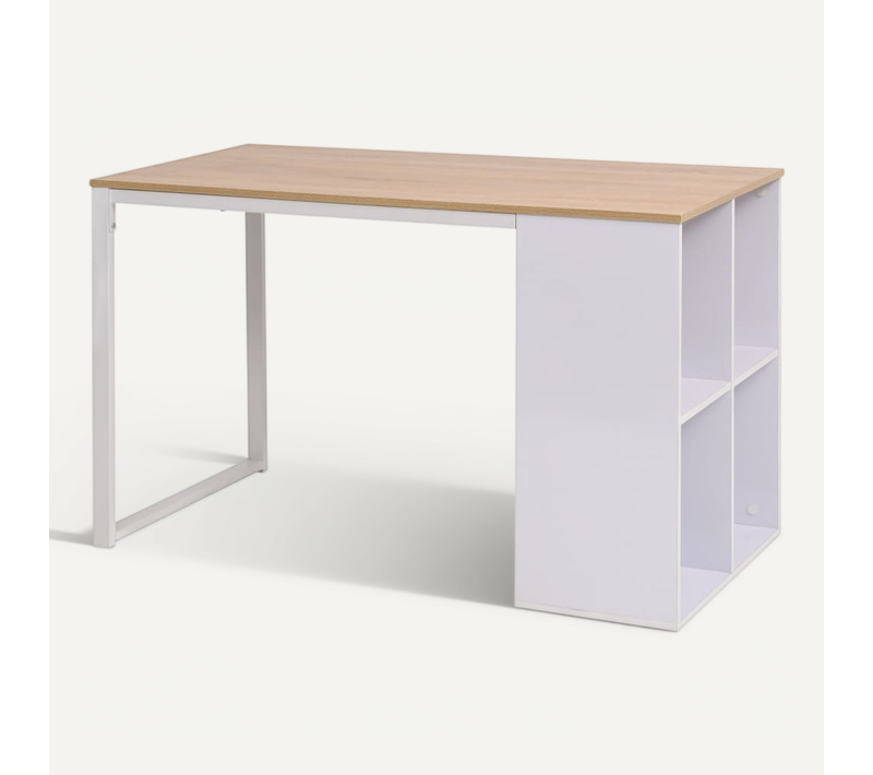 Table D'écriture 120x60x75 Cm Chêne Et Blanc