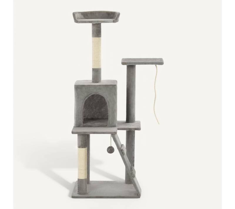 Arbre À Chat Avec Griffoirs En Sisal 120 Cm Gris