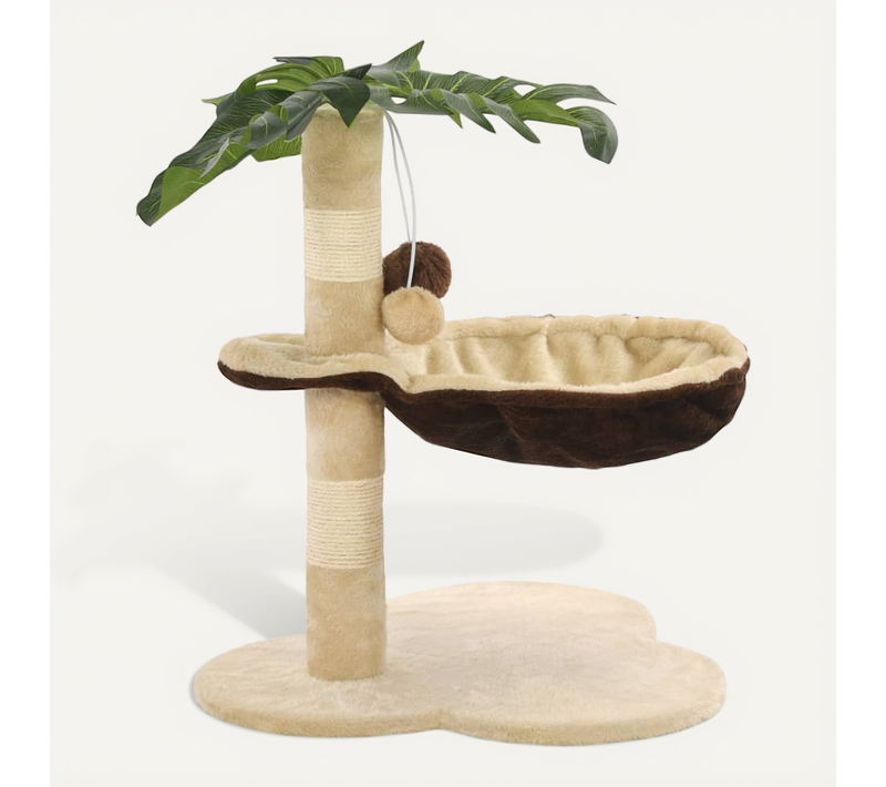 Arbre À Chat Avec Griffoir En Sisal 50 Cm Beige Et Marron