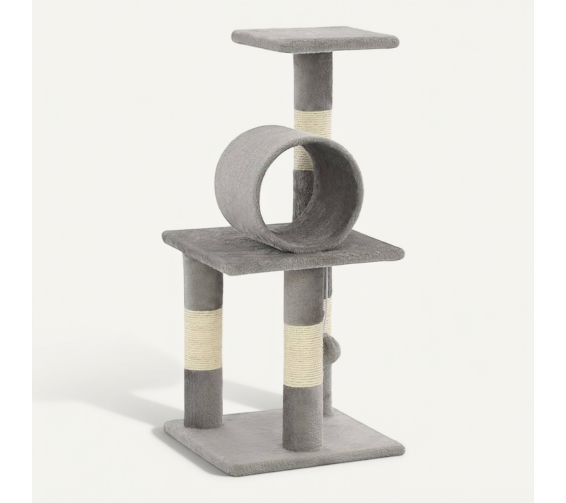Arbre À Chat Avec Griffoirs En Sisal 65 Cm Gris