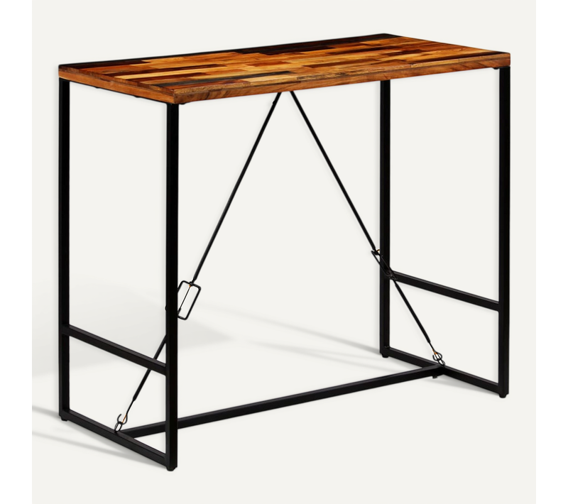 Table De Bar Bois De Récupération Massif 120x60x106 Cm
