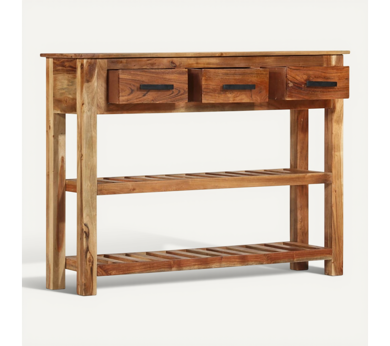 Buffet Avec 3 Tiroirs 110x30x80 Cm Bois Massif
