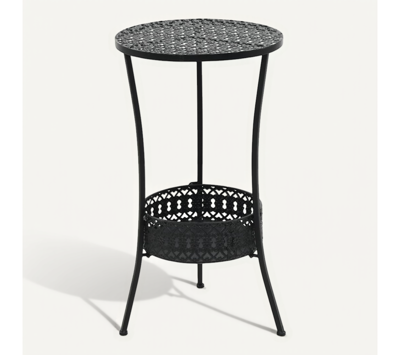 Table De Bistro Noir 40x70 Cm Métal