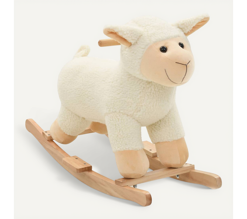 Mouton À Bascule Peluche 78x34x58 Cm Blanc