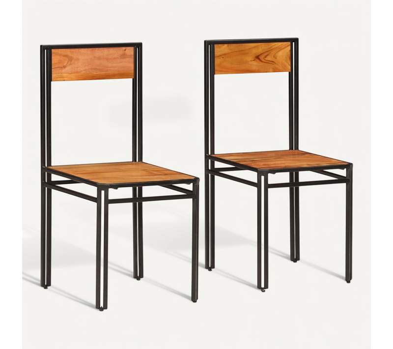 Chaises À Manger Lot De 2 Bois D'acacia Solide