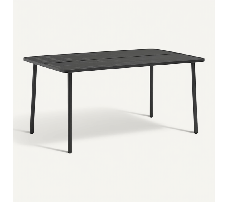 Table De Jardin Gris Foncé 150x90x72 Cm Acier