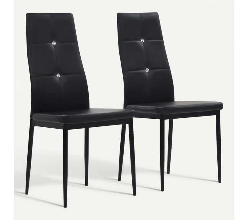 Chaises À Manger Lot De 2 Noir Simili