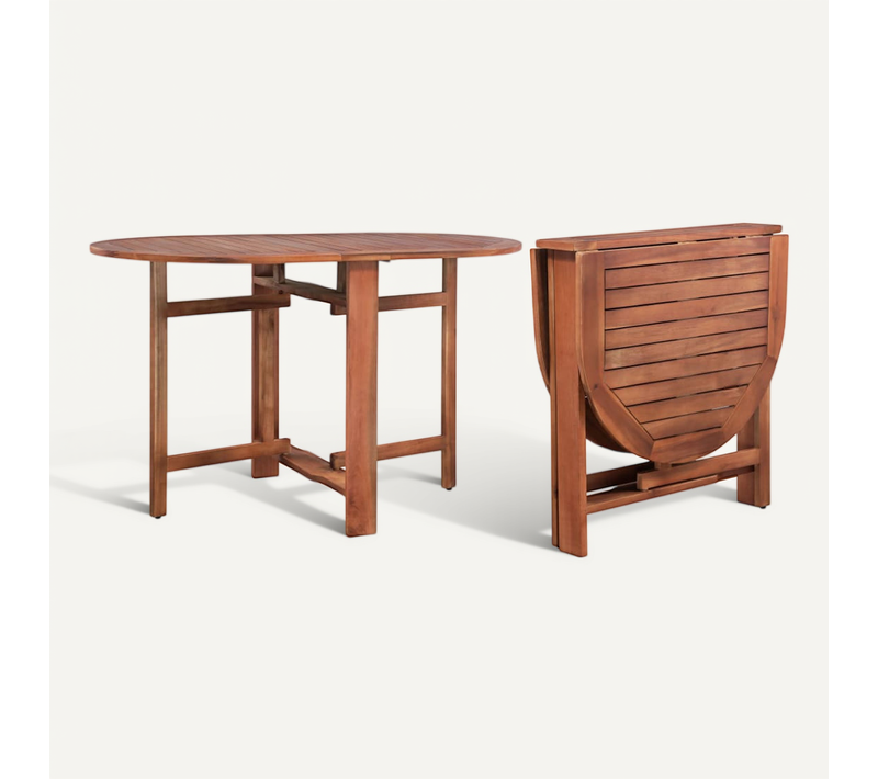 Vidaxl Table De Jardin 120x70x74 Cm Bois D'acacia Massif Ovale Meuble Dîner Terrasse Extérieur