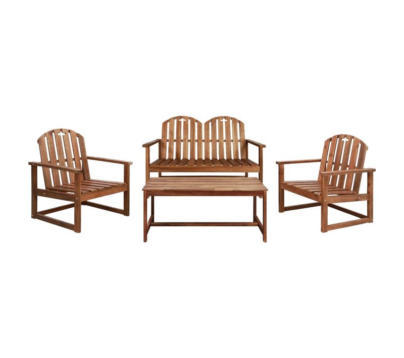 Salon De Jardin 4 Pièces Bois D'acacia Solide