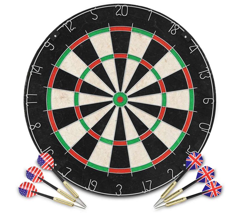 Jeu De Cibles Professionnel En Sisal Avec 6 Fléchettes