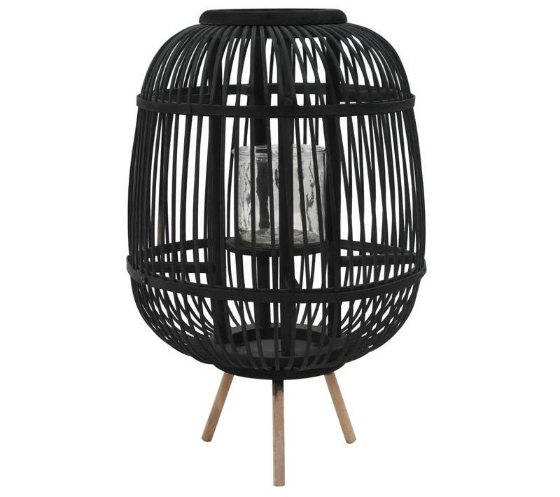 Bougeoir Dur Pieds Bambou Noir
