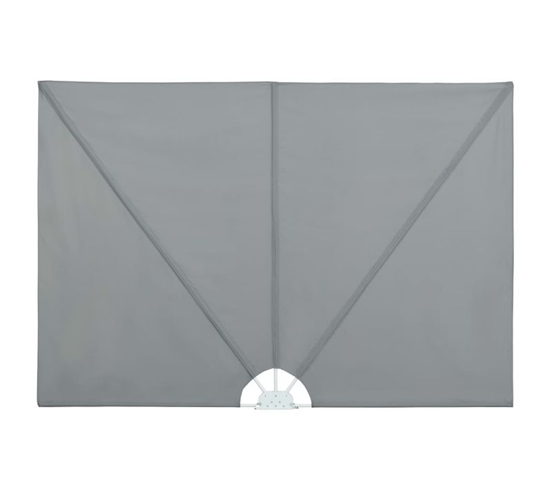 Auvent Latéral Pliable De Terrasse Gris 400 X 200 Cm