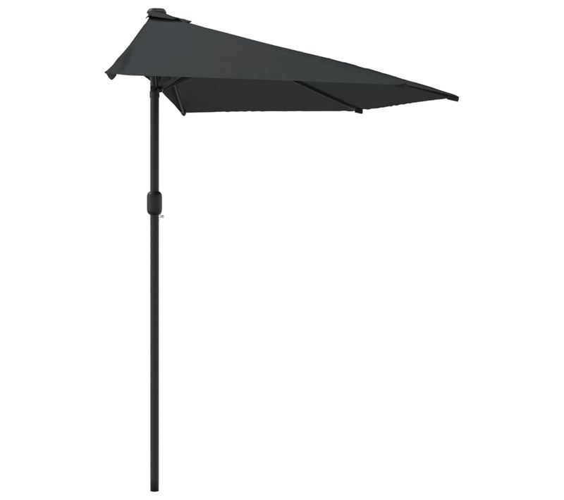 Parasol De Balcon Et Mât En Aluminium Anthracite 300x155cm Demi