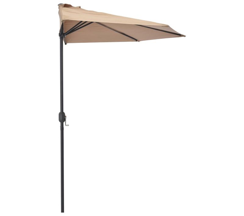 Parasol De Balcon Avec Mât En Aluminium Taupe 300x155 Cm Demi