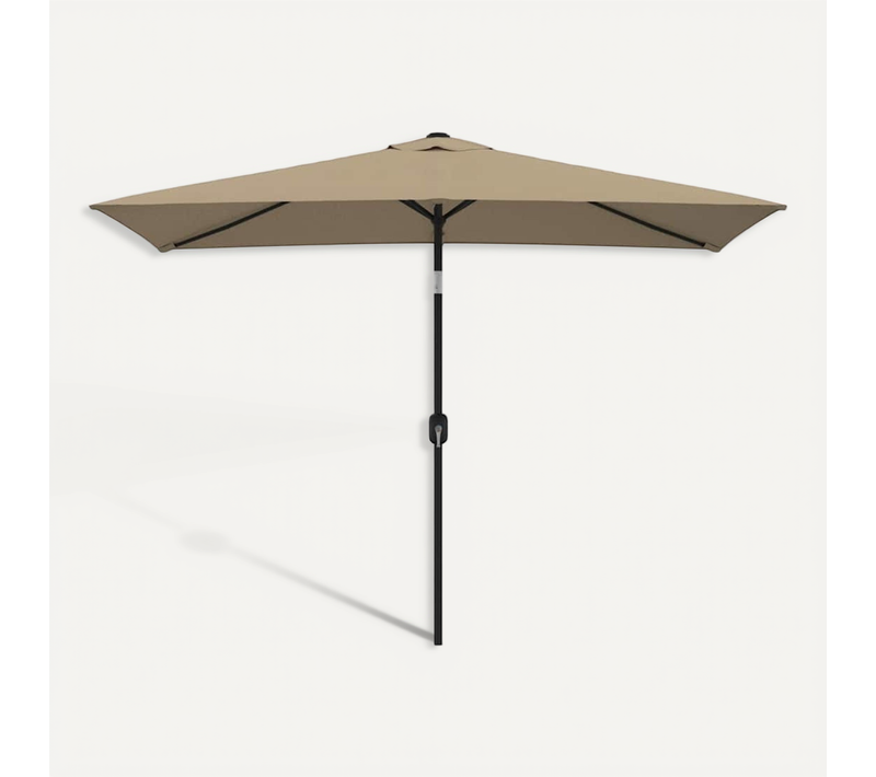 Parasol D'extérieur Rectangulaire Inclinable - 300x200 Cm - Taupe