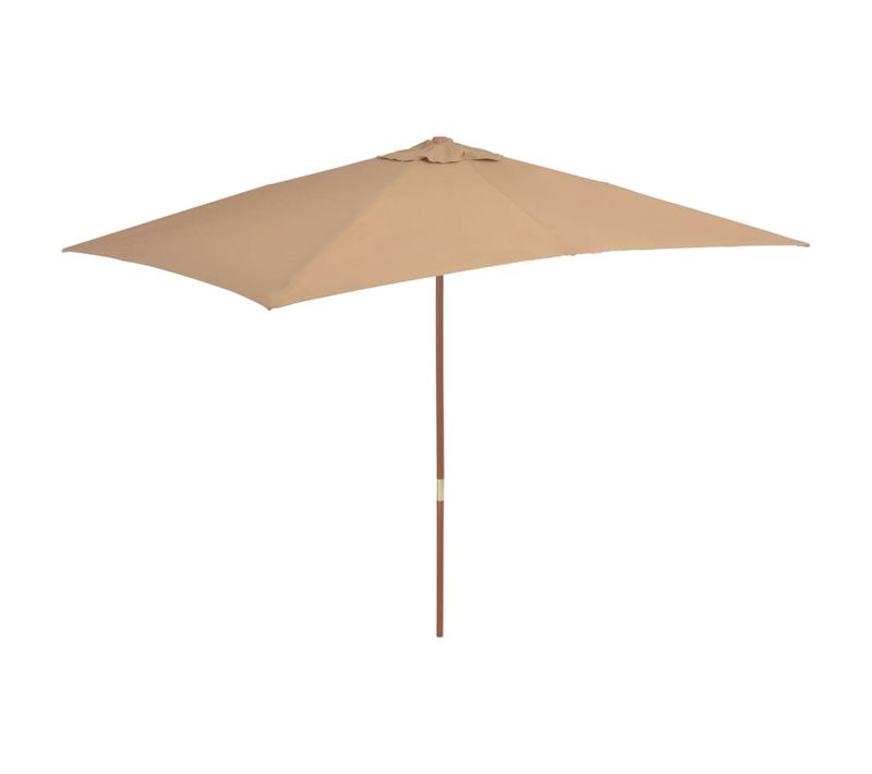 Parasol D'extérieur Avec Mât En Bois 200 X 300 Cm Taupe
