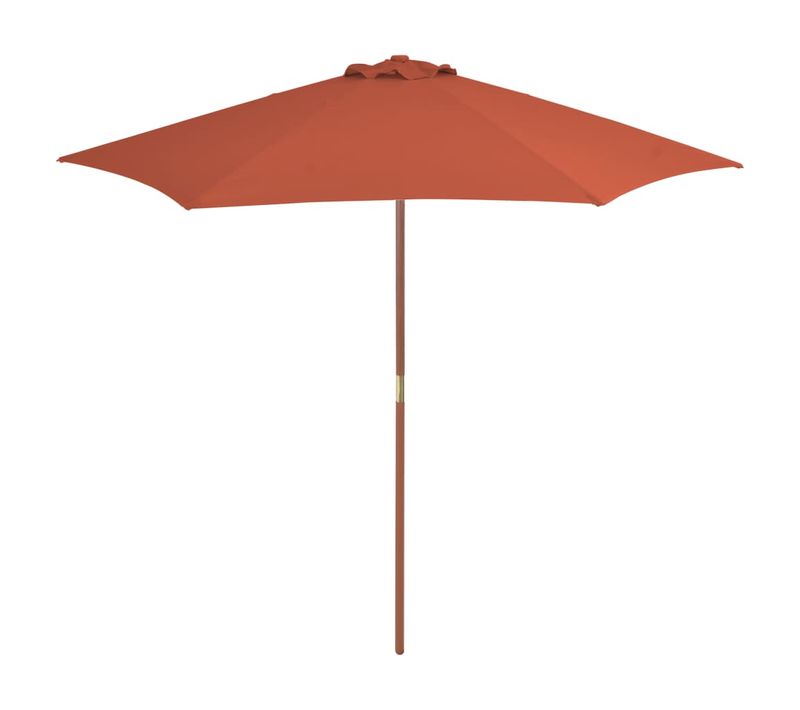 Parasol D'extérieur Avec Mât En Bois 270 Cm Terre Cuite