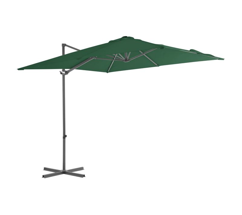 Parasol De Jardin En Porte-à-faux Avec Mât En Acier Vert