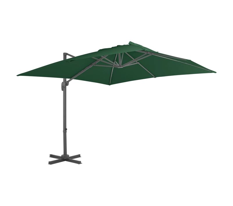 Parasol De Jardin En Porte-à-faux Et Poteau En Aluminium Vert