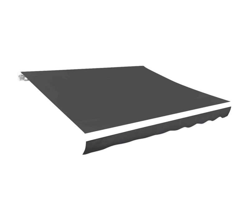 Toile D'auvent Imperméable Anthracite 500x300 Cm Tissu Voile D'ombrage Protection Soleil