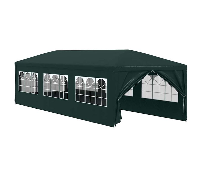 Tente De Fête 3x9 M Vert Toit Pe Panneaux Acier Résistante Uv