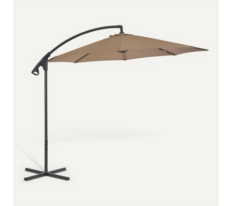 Parasol De Jardin En Porte-à-feux Avec Poteau En Acier Taupe
