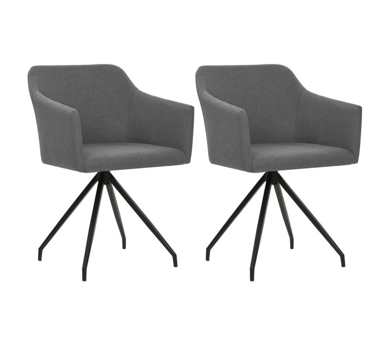 Chaises Pivotantes À Manger Lot De 2 Gris Clair Tissu