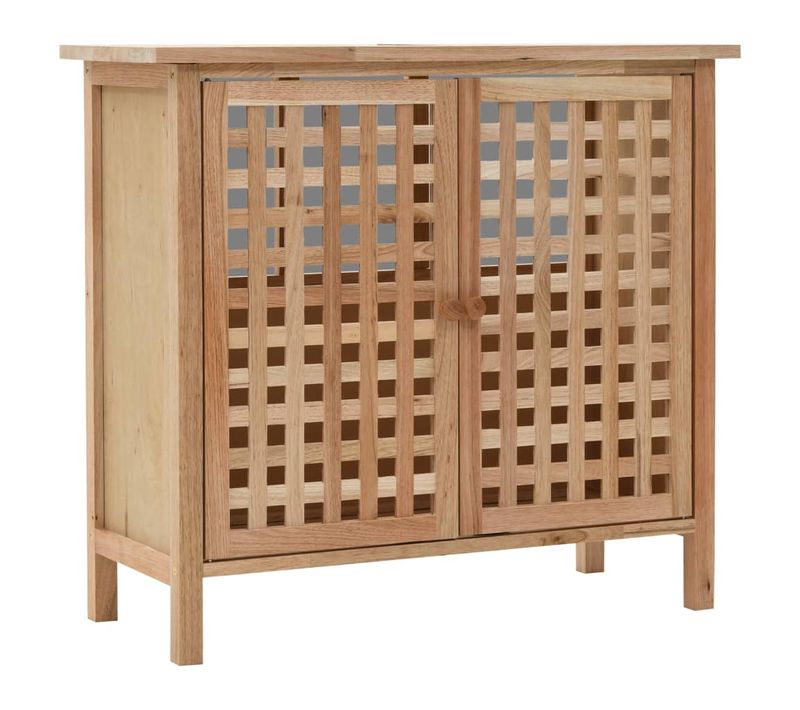 Meuble Sous-Lavabo Bois De Noyer Massif 66 X 29 X 61 Cm