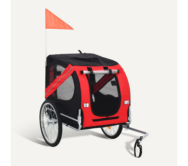 Remorque De Vélo Pour Animaux De Compagnie Rouge Et Noir