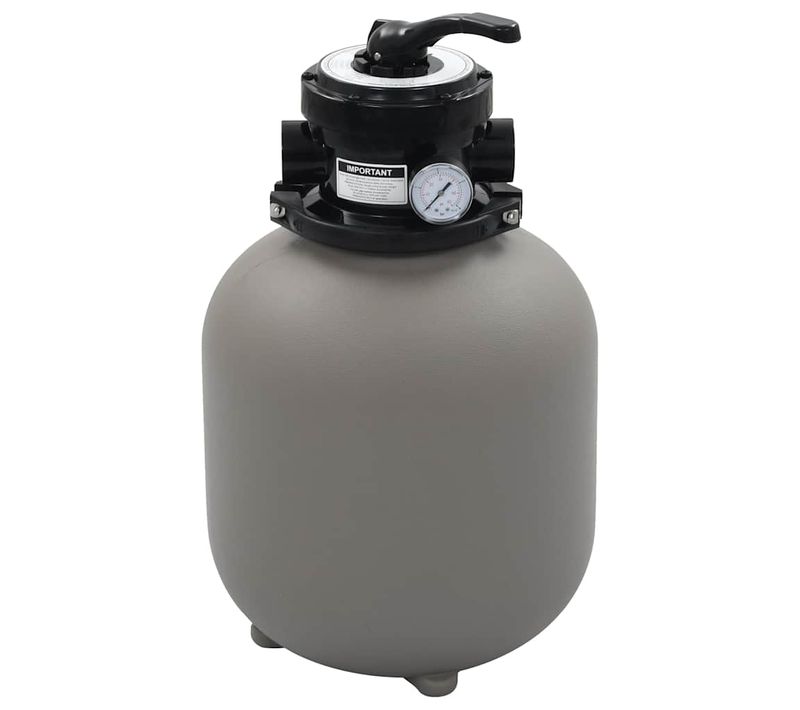 Filtre à Sable De Piscine Avec Valve à 4 Positions et Réservoir Hdpe Gris 350 Mm