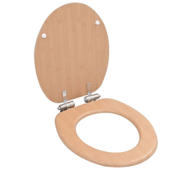 Siège De Toilette Mdf Couvercle À Fermeture En Douceur Bambou