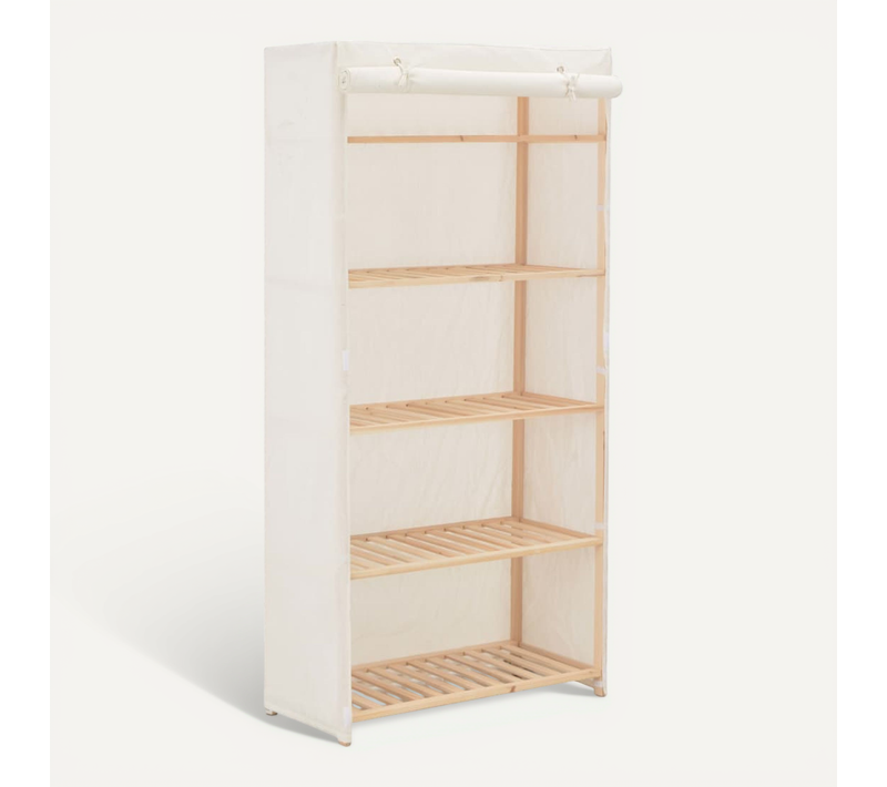 Garde-robe Blanc 79 X 40 X 170 Cm Tissu