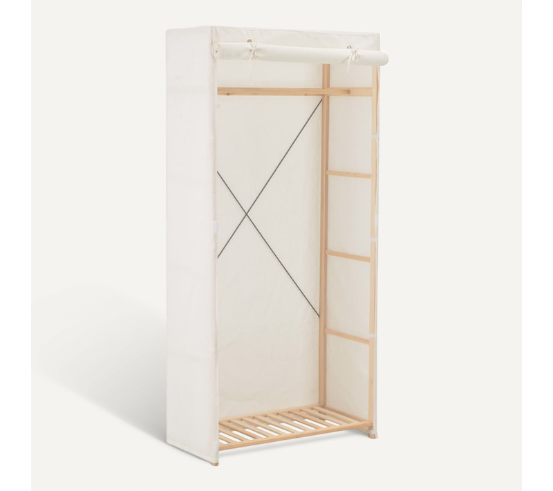 Garde-robe Blanc 79 X 40 X 170 Cm Tissu