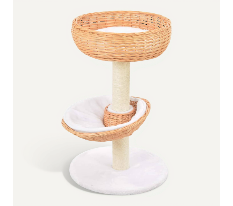Arbre à Chat Avec Griffoir En Sisal Naturel Bois De Saule