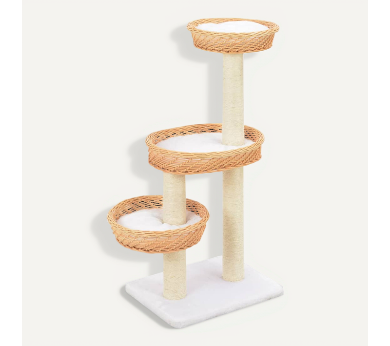 Arbre à Chat Avec Griffoir En Sisal Naturel Bois De Saule