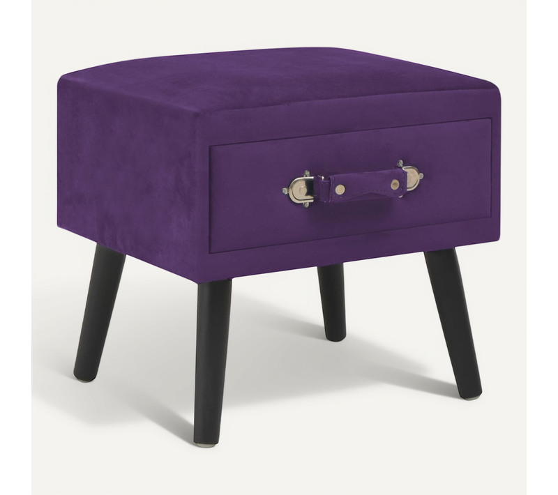 Table De Chevet Violet Foncé 40x35x40 Cm Velours