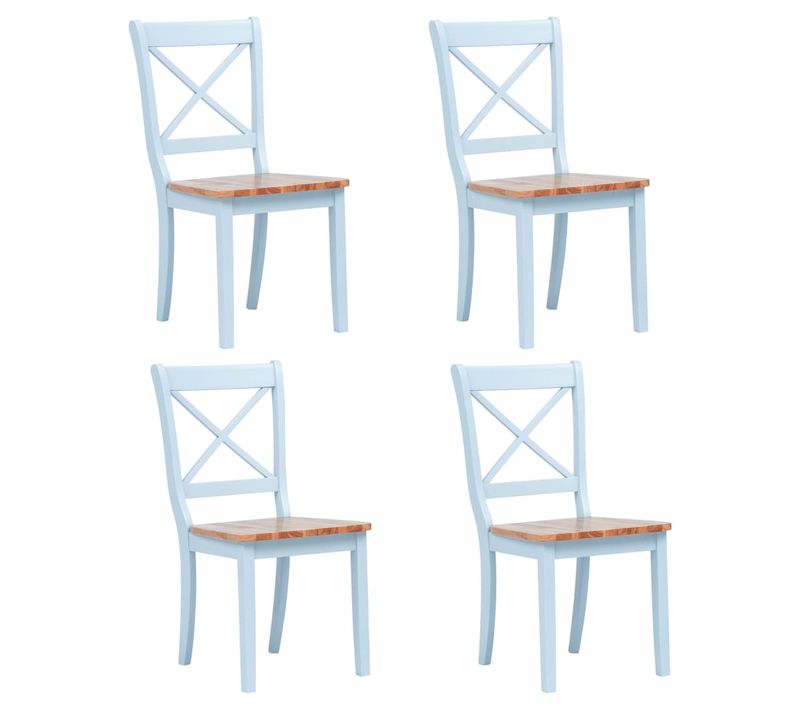 Chaises À Manger Lot De 4 Gris/bois Clair Bois D'hévéa Massif