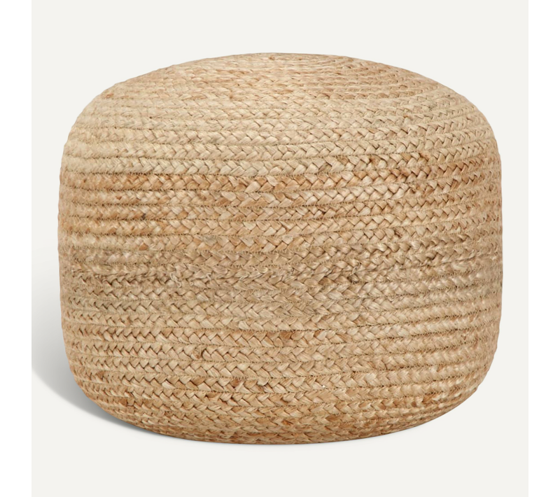 Pouf Fait À La Main 45 X 30 Cm Jute