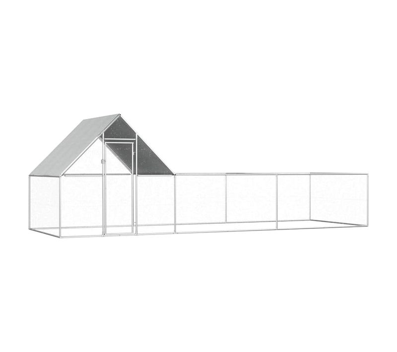Poulailler 6 X 2 X 2 M Acier Galvanisé
