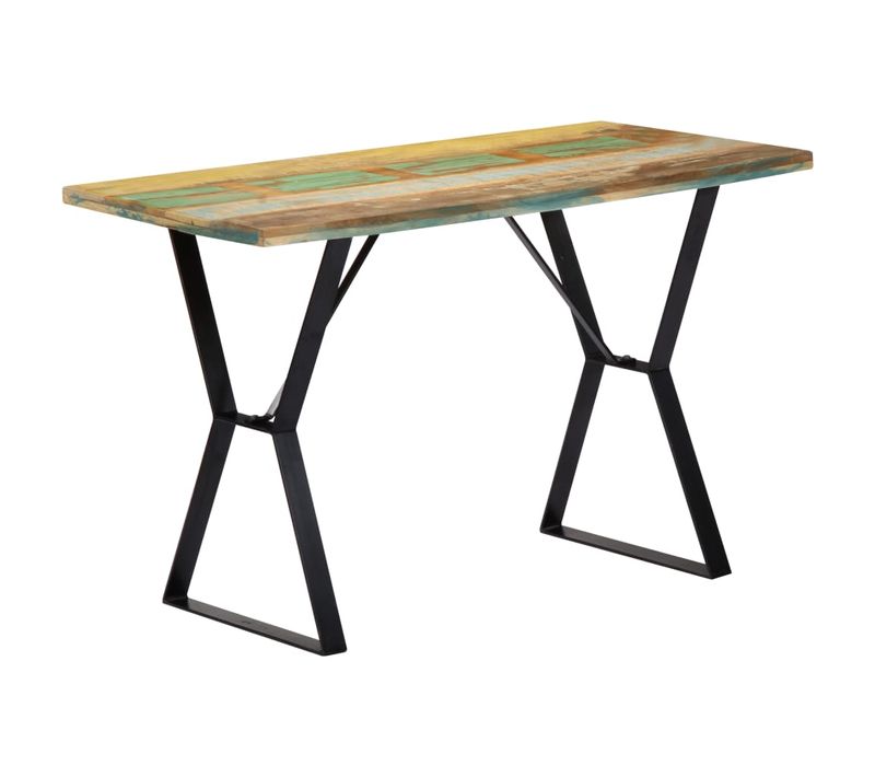 Table De Salle À Manger 120x60x76cm Bois De Récupération Massif