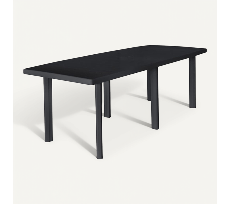 Vidaxl Table De Jardin Anthracite 216x90x72 Cm Plastique Meuble Manger Dîner Terrasse Extérieur