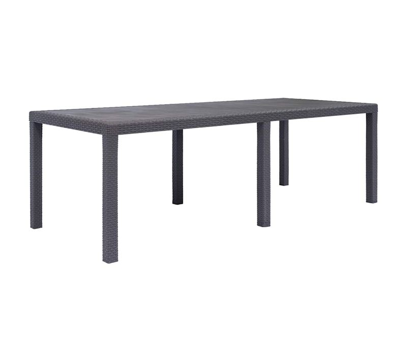 Table De Jardin Marron 220x90x72 Cm Plastique Aspect De Rotin