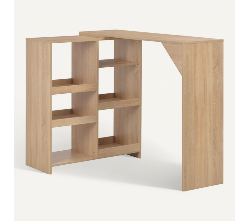 Table De Bar Avec Tablette Amovible Chêne 138x39x110 Cm
